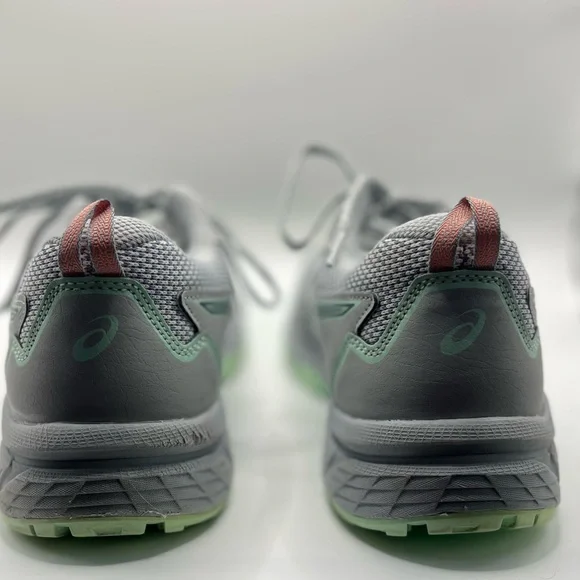 Asics Women's Athletic Shoes in Light Gray with Mint and Coral Accents - Picture 5 of 7